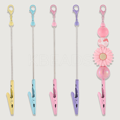 4Pcs 4 Colors Alloy Bracelet Tool Jewelry Helper Beadable Alligator Clip AJEW-SP0001-71A-1