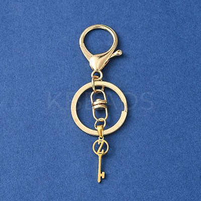 304 Stainless Steel Initial Letter Key Charm Keychains KEYC-YW00004-26-1
