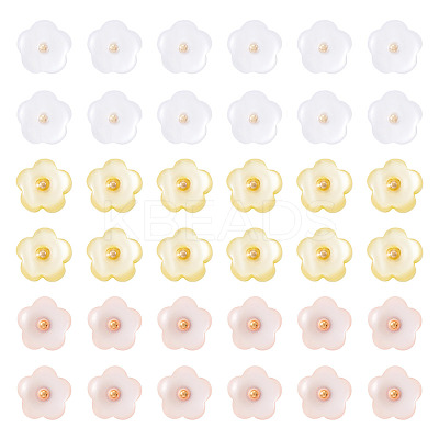 60Pcs 3 Colors 1-Hole Resin Buttons RESI-TA0004-42-1