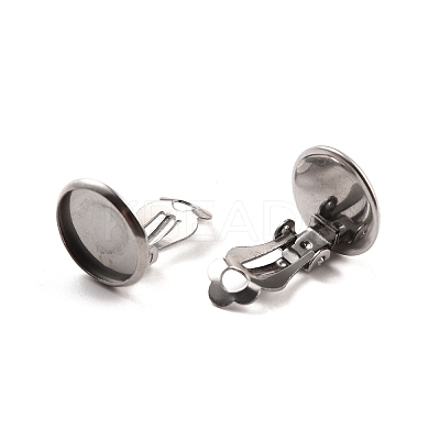 Non-Tarnish 316 Stainless Steel Clip-on Earring Findings STAS-I187-02C-P-1
