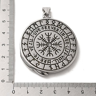 304 Stainless Steel Big Pendants STAS-D091-05AS-1