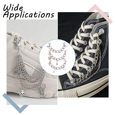 6Pcs 6 Styles Aluminum Canvas Shoes Chains FIND-GO00005-1