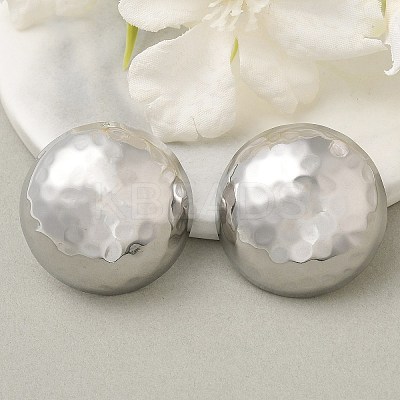 304 Stainless Steel Half Round Stud Earrings for Women EJEW-M089-10P-1