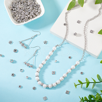 360Pcs 12 Styles Tibetan Style Alloy Spacer Beads FIND-PH0023-79AS-1