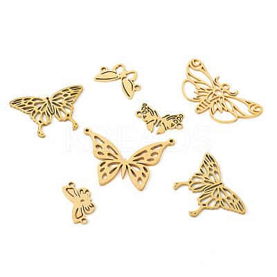 12Pcs 6 Styles 201 & 304 Stainless Steel & Stainless Steel Connector Charms STAS-TA0001-86-1