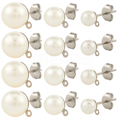 304 Stainless Steel Stud Earring Findings EJEW-SP0001-17E-1