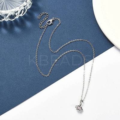 Light Rose Rhinestone Crown Pendant Necklace with Cable Chains NJEW-FZ00019-1