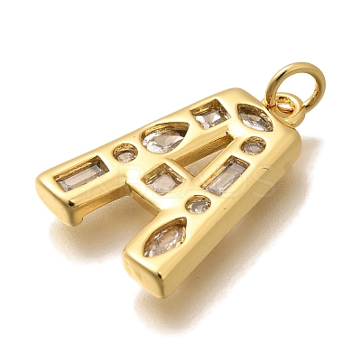 Brass Micro Pave Clear Cubic Zirconia Pendants KK-G521-01G-A-1