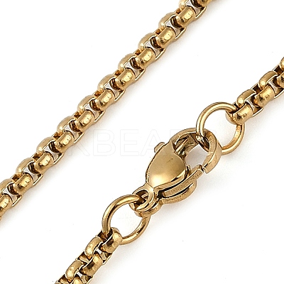 201 Stainless Steel Hollow Catholic Saint Benedict Oval Pendant Box Chain Necklaces LS-NJEW-D089-05G-1