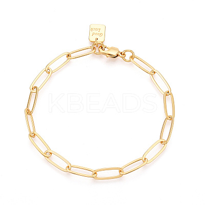 Brass Paperclip Chain Bracelets for Women BJEW-N032-07A-G-1
