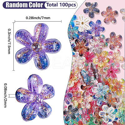 100Pcs Transparent Resin Cabochons MRMJ-SP0001-28-1