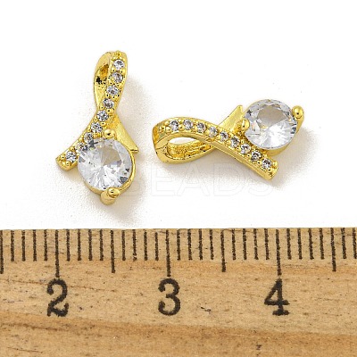 Rack Plating Brass Micro Pave Cubic Zirconia Charms KK-C074-01G-1