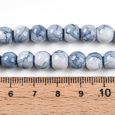 Baking Paint Glass Beads Strands DGLA-N003-8mm-C07-1