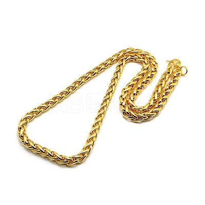 Fashionable 304 Stainless Steel Wheat Chain Necklaces for Men STAS-A028-N004G-1