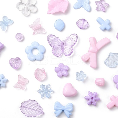 450Pcs 3 Colors Transparent & Opaque Acrylic Beads TACR-FS0001-68-1