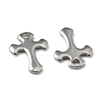 Tarnish Resistant 201 Stainless Steel Tiny Cross Charms STAS-F139-025P-1