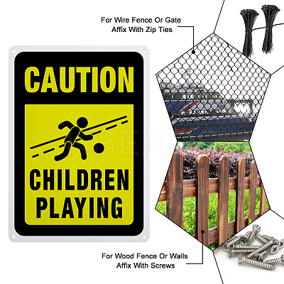 UV Protected & Waterproof Aluminum Warning Signs AJEW-GL0001-01A-01-1