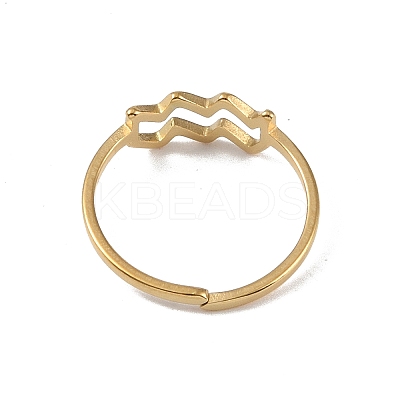 Real 18K Gold Plated 304 Stainless Steel Adjustable Finger Ring RJEW-L115-01G-02-1