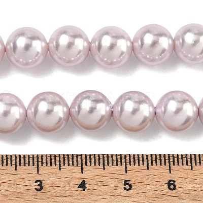 Electroplated Shell Pearl Beads Strands BSHE-G041-10mm-06-1