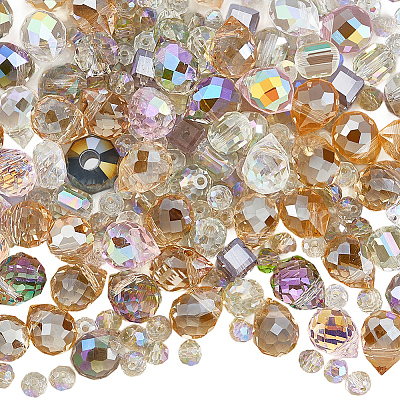114Pcs Transparent Electroplate Glass Beads GLAA-PA0001-17A-1