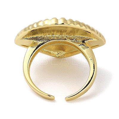 Rack Plating Brass Cuff Finger Rings for Women RJEW-C114-14A-G-1