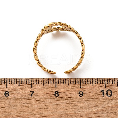 304 Stainless Steel Enamel Cuff Rings for Women RJEW-F194-02G-1