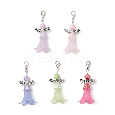 10Pcs 5 Colors Acrylic Pendant Decorations HJEW-JM03627-S-1