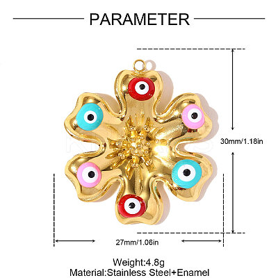 304 Stainless Steel Enamel Pendants STAS-OY010-53G-1