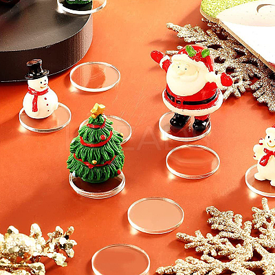 60Pcs Acrylic Flat Round Action Figure Display Bases KY-FG0001-10-1
