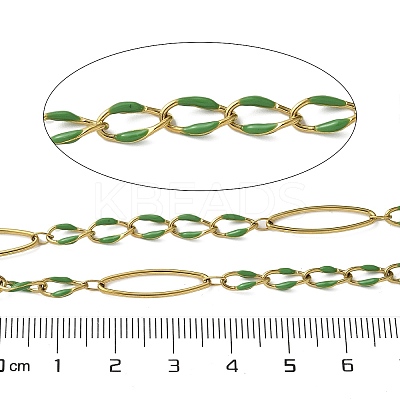 304 Stainless Steel Enamel Link Chains CHS-U003-01G-15-1