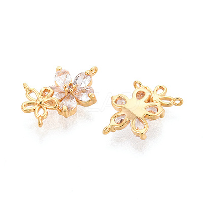 Brass Micro Pave Clear Cubic Zirconia Chandelier Components Links KK-N263-45G-1