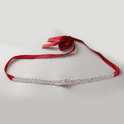 Alloy Rhinstone Chain Belt AJEW-WH20072-39C-1