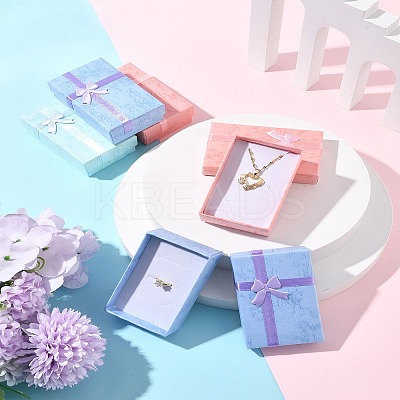 12Pcs 3 Colors Cardboard Paper Necklace Boxes CON-FS0001-18-1