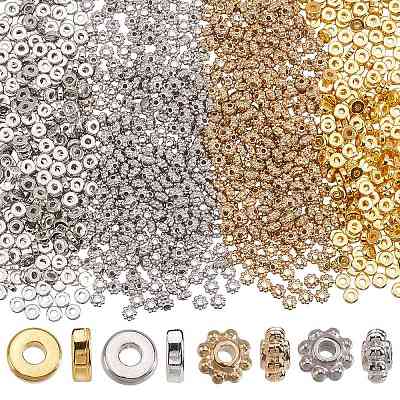 1200Pcs 4 Styles CCB Plastic Spacer Beads CCB-SP0001-07-1