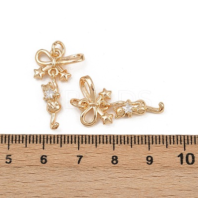 Brass Micro Pave Cubic Zirconia Pendants KK-K407-01G-1