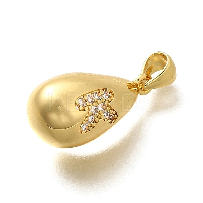Rack Plating Brass Micro Pave Cubic Zirconia Pendants KK-L226-102G-K-1