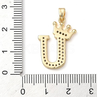 Rack Plating Brass Micro Pave Cubic Zirconia Pendants KK-D535-01U-RS-1