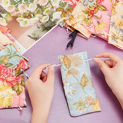 9Pcs 9 Style Silk Pouches ABAG-GA0001-10-1
