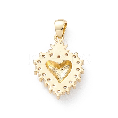 Rack Plating Brass Micro Pave Clear Cubic Zirconia Pendants KK-L155-64G-1