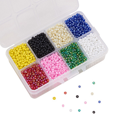 8/0 Round Glass Seed Beads SEED-PH0006-3mm-08-1