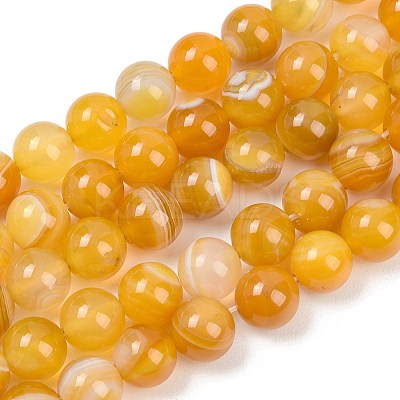 Natural Striped Agate/Banded Agate Beads Strands G-Z060-A01-C20-1