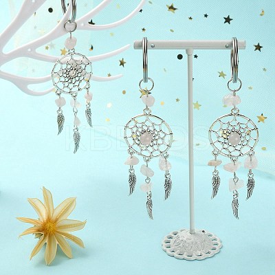 Natural Chip Rose Quartz Keychain KEYC-YW0001-01-1