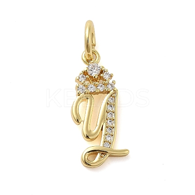 Brass Micro Pave Cubic Zirconia Pendants KK-M273-01G-Y-1