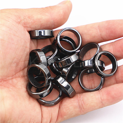 Non-Magnetic Synthetic Hematite Plain Band Ring LS-FIND-PW0021-11H-1