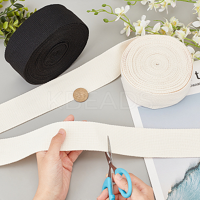 2Pcs 2 Colors 10 Yards Flat Polycotton Ribbon OCOR-GA0001-68B-1