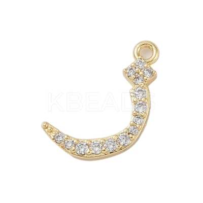 Rack Plating Brass Micro Pave Clear Cubic Zirconia Pendants KK-A224-03D-G-1