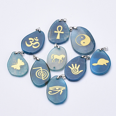 Natural Agate Pendants G-S282-19-1