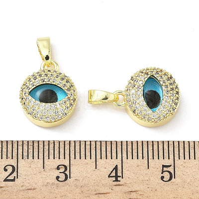 Printed Brass Micro Pave Cubic Zirconia with Glass Pendants KK-Z134-17G-01-1