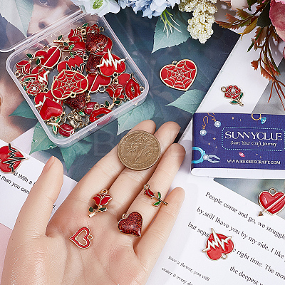 48Pcs 12 Style Alloy Enamel Pendants ENAM-SC0004-54-1