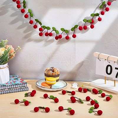 3 Bags Wool Pompom Cherry Hanging Banner DIY-CP0013-53-1